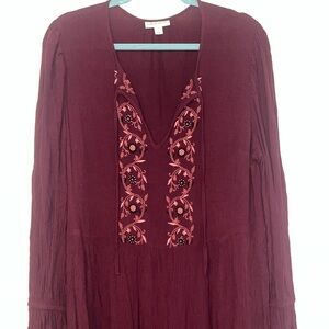 Knox Rose long sleeve maxi dress with tassels and pockets. Size large.